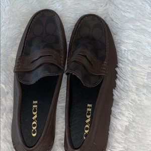 brand new coach men’s dress shoes in coffee brown